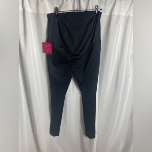 Isabel Maternity Black Crossover Panel Stretch Pants Size Small NWT